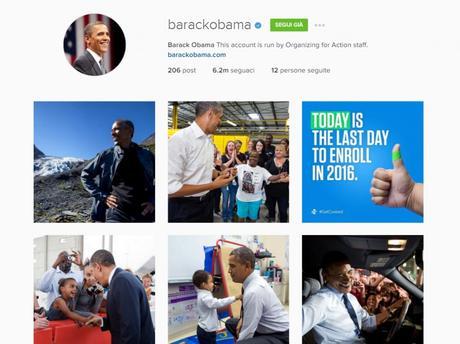 Obama è il leader politico più seguito su Instagram account Obama Instagram