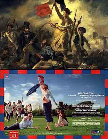 Quadro di Delacroix utilizzato per la pubblicità di Tim