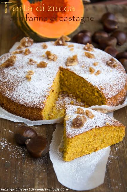 Torte di zucca con farina di castagne e marron glacé senza glutine