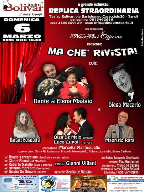 Ma che Rivista di Diego Macario nuova data al Teatro Bolivar di Napoli - NAPOLI - Teatro Bolivar, 06 Marzo 2016.