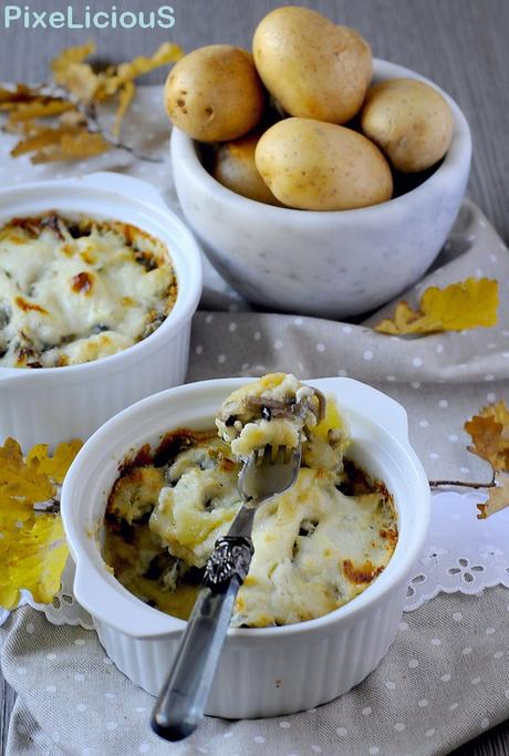 Tortini di Patate, Funghi Pioppini e Gorgonzola