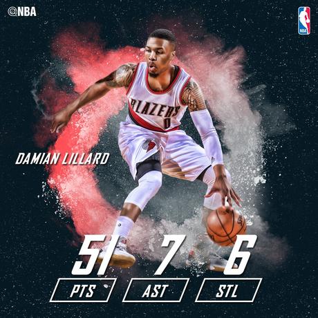 Damian Lillard - © 2016 twitter/nbastats