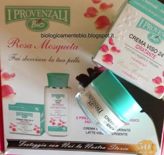 I PROVENZALI BIO --- LINEA ROSA MOSQUESTA--- LATTE DETERGENTE E CREMA VISO