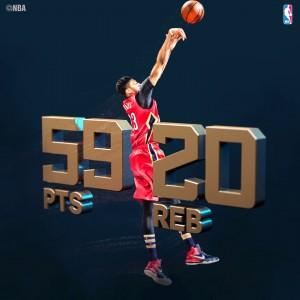 Anthony Davis 59+20 - © twitter.com/nbastats