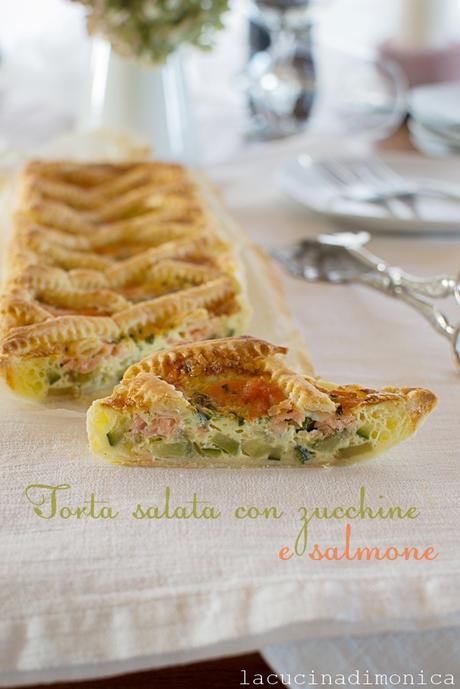 TORTA SALATA CON ZUCCHINE E SALMONE