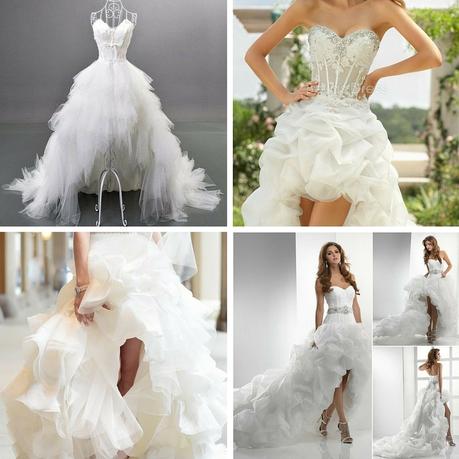 Abito da sposa con gonna asimmetrica