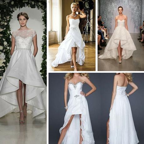 Abito da sposa con gonna asimmetrica