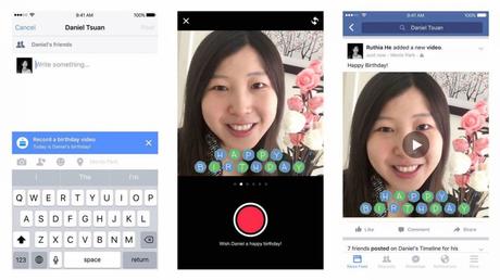 Facebook permetterà agli utenti di inviare auguri di compleanno con filmati di 15 secondi