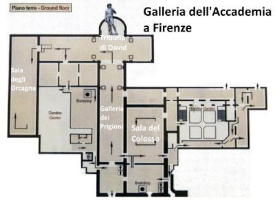 Mappa Galleria dell'Accademia a Firenze