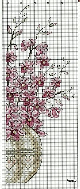 A gentile richiesta...schemi di vasi a punto croce per Lucia  / Cross stitch vases and baskets of flowers, charts