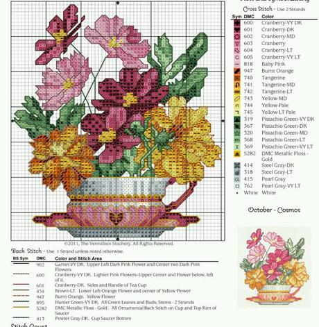 A gentile richiesta...schemi di vasi a punto croce per Lucia  / Cross stitch vases and baskets of flowers, charts