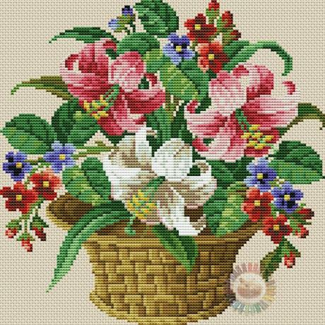 A gentile richiesta...schemi di vasi a punto croce per Lucia  / Cross stitch vases and baskets of flowers, charts