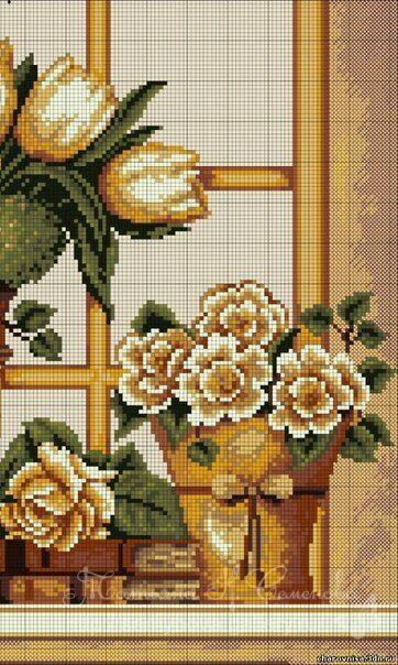 A gentile richiesta...schemi di vasi a punto croce per Lucia  / Cross stitch vases and baskets of flowers, charts