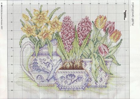 A gentile richiesta...schemi di vasi a punto croce per Lucia  / Cross stitch vases and baskets of flowers, charts