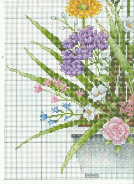 A gentile richiesta...schemi di vasi a punto croce per Lucia  / Cross stitch vases and baskets of flowers, charts