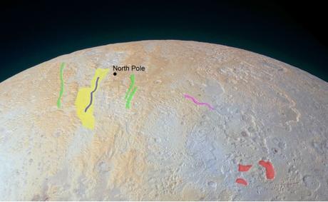 La variegata geologia di Plutone: i canyon congelati del polo Nord