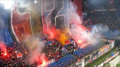 (VIDEO)FC Basel fans pyroshow vs. AS Saint-Etienne - 25.02.2016 - UEFA Europa League