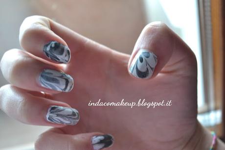 Nail-Art Black & White, Marble