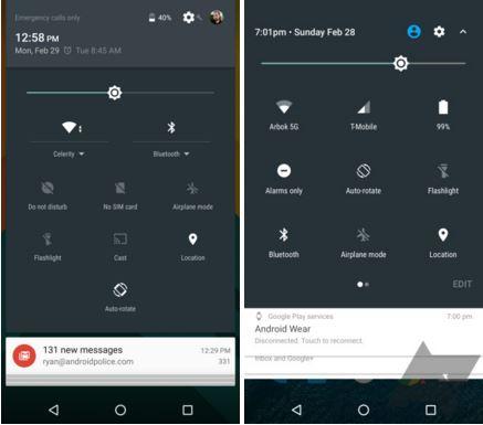 Android N quick toggles