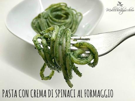 pasta con crema di spinaci al formaggio