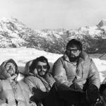 Inverno 1975 abisso Gortani, da sx Bole, Padovan e Mario Gherbaz