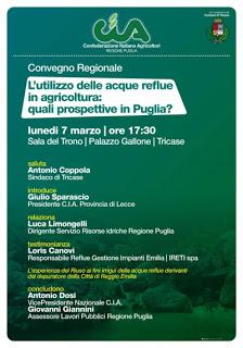 L'utilizzo delle acque reflue in agricoltura: quali prospettive in Puglia?