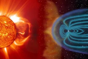 Rappresentazione artistica di un’espulsione di massa coronale da parte del Sole. Crediti: NASA/ESA