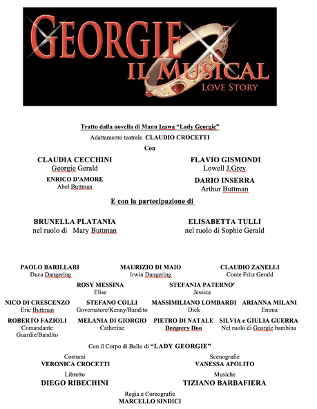 Ecco il cast di Georgie il musical che debuttera’ a Roma - ROMA - Teatro Orione, 20-21-22 Maggio 2016