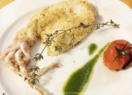 Calamari al forno con Emulsione al Basilico e Pomodori Appassiti