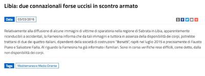 Due civili italiani potrebbero essere stati uccisi in Libia