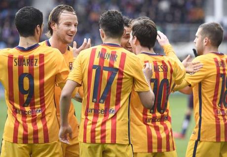 Eibar-Barcellona 0-4: match senza storia, El Haddadi, Messi e Suarez firmano la vittoria