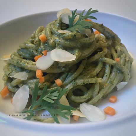 Spaghetti al pesto verde di carote