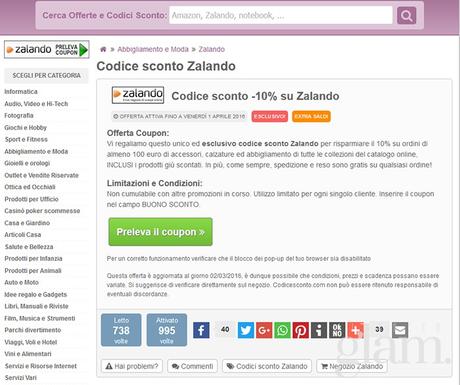 zalando codice sconto