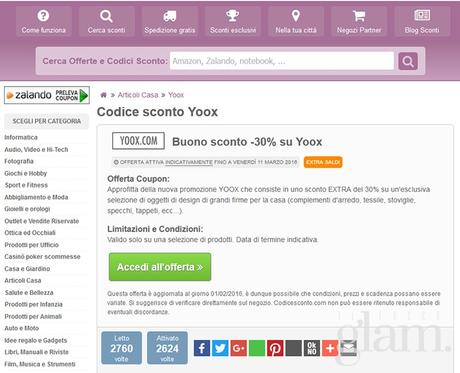 yoox codice sconto