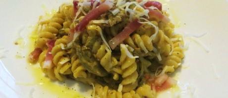 Fusilli ai carciofi, prosciutto e pecorino