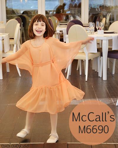 Butterfly sleeve flower girl dress: McCall's M6690