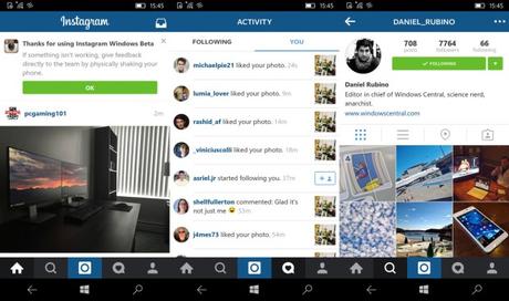 Instagram Windows 10 Mobile