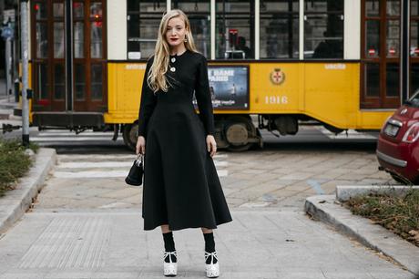 street style MFW Milano - total black 