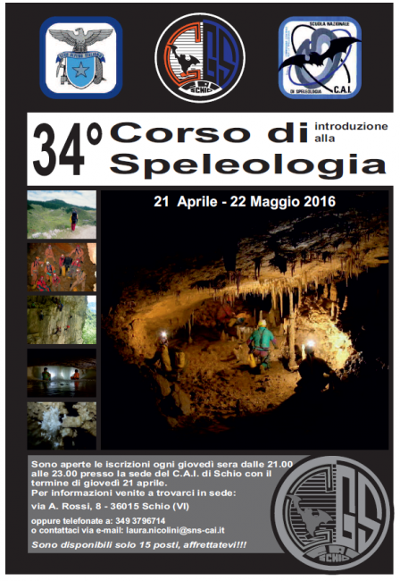 34° Corso d’Introduzione alla Speleologia G.G.Schio