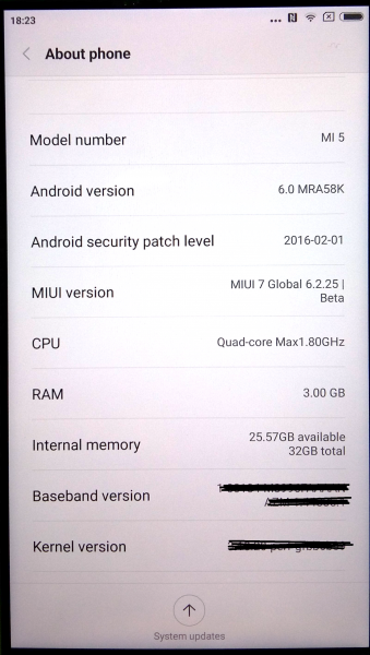Xiaomi Mi5 info