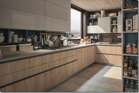 Veneta Cucine Start-Time.Go Grigio Caldo, Rovere Medio