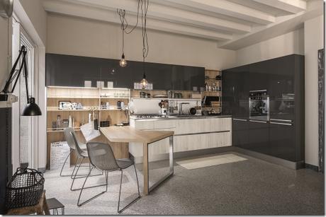 Veneta Cucine Start-Time.Go Grigio Atlantico, Rovere Chiaro e Medio