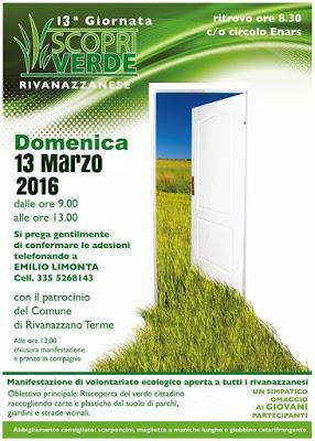 RIVANAZZANO Terme (pv).Torna domenica la giornata ecologica “Scopri Verde”.