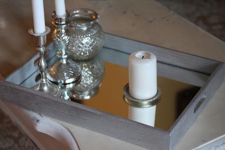 Specchio e legno argentato per un vassoio elegante ed economico