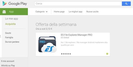 ES File Explorer Pro a 0,10 euro su Play Store