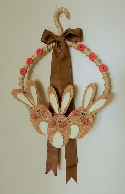 BURLAP EASTER WREATH WITH HANGER