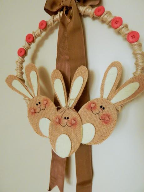 BURLAP EASTER WREATH WITH HANGER