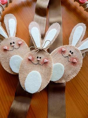 BURLAP EASTER WREATH WITH HANGER