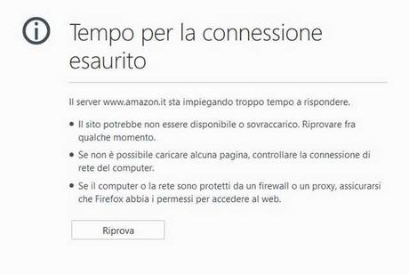 Amazon.it Off line non raggiungibile