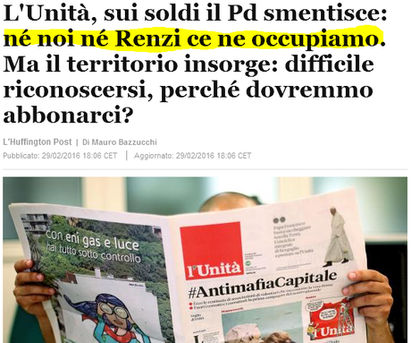 l'Unità, e il nuovo fallimento prossimo venturo - Una storia poco edificante di Coe-Renzi